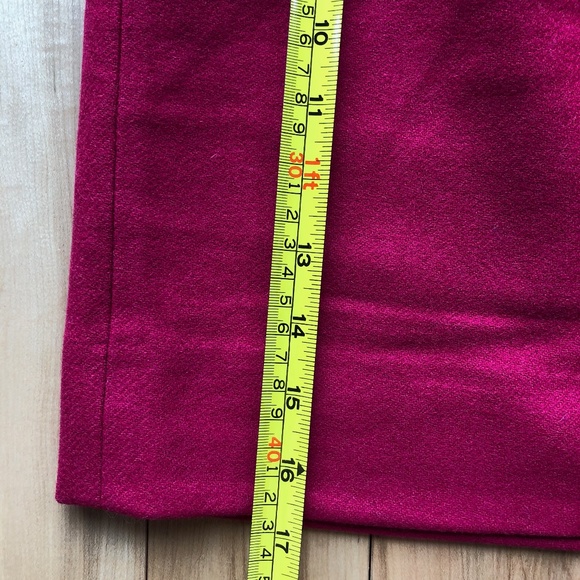 j.‎ crew // classic felted wool fuchsia mini skirt - Picture 3 of 8